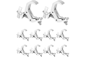QWORK Truss Clamp, Stage Lights Clamp, 10 Pack 1.57-2.36 Inch Pro Truss Clamps, 330lb Lighting Clamps