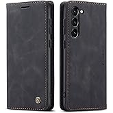 FCOZCKLOM Compatible with Samsung Galaxy S23+ Plus Wallet Case, PU Leather Flip Cover with Kickstand Card Holder for Galaxy S23+ Plus 5G 6.6 inch (Black)