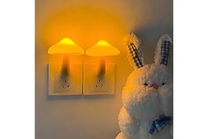 ZEZHOU Night Lights Plug into Wall - 2-Pack Sensor LED Mushroom Light, Cute Energy Saving Mushroom Lamp for Kids Adults Living Room Bedroom Kitchen, Bathroom Toilet, Stairs, Hallway Corridor, Warm Yellow