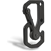 KeyUnity Titanium Carabiner Keychain Tool, 3 Functions in 1 Multitool for Everyday Carry (KU06BK)
