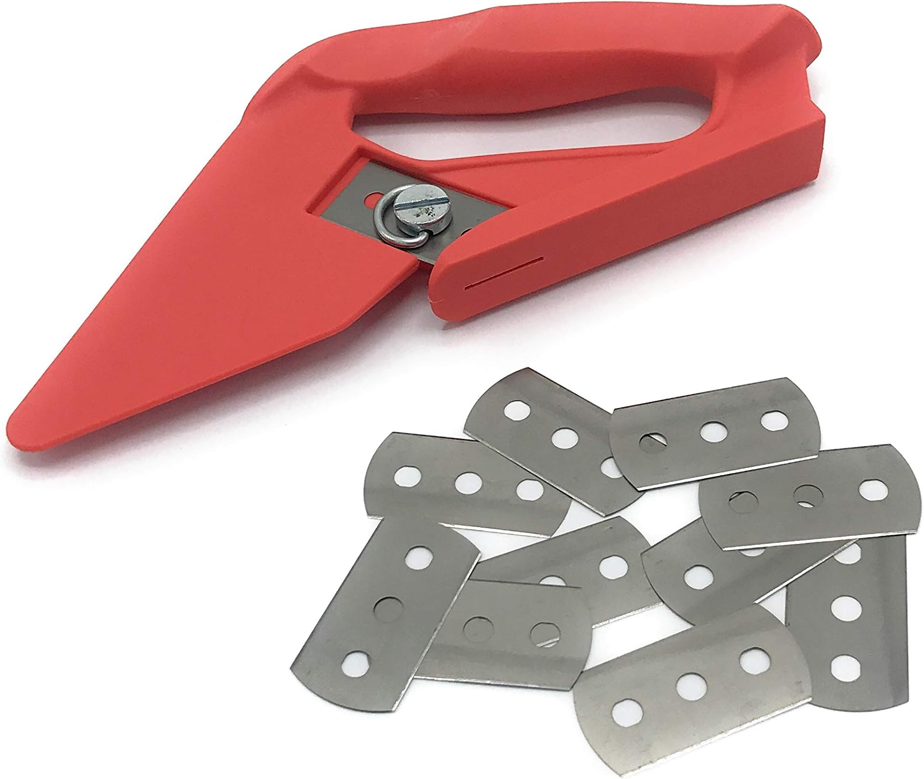 Loop pile red hessian carpet cutter