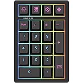 KEYCOOL K21 Mechanical Number Keypad Wireless Numeric Keyboard, Hot-swappable Bluetooth Numpad 5.0/2.4GHz, RGB Numerical Programmable Keyboard for Laptop Mac Win iOS Android