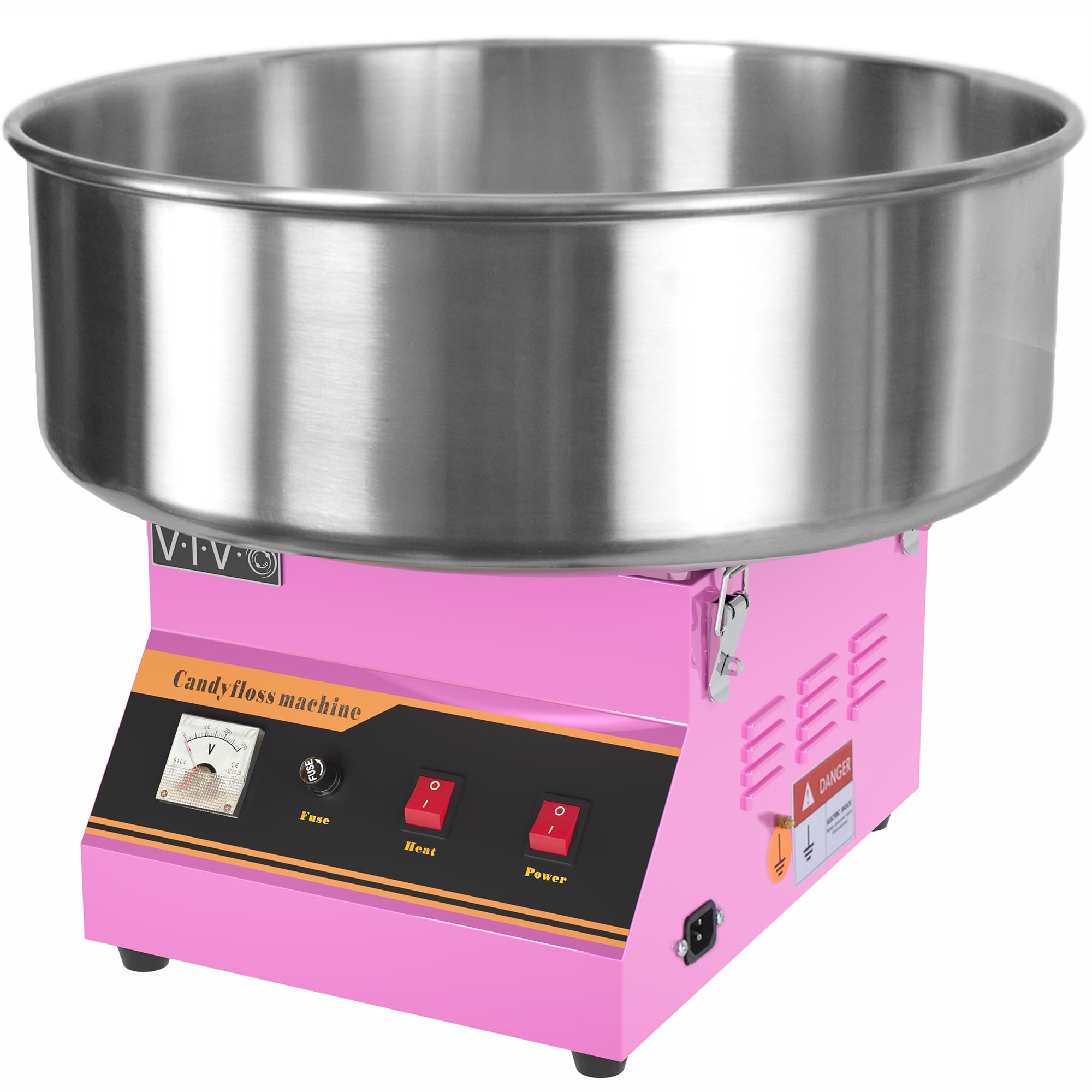 VIVO Pink 1030W Electric Cotton Candy Machine, Commercial Candy Floss Maker, 20 inch Stainless Steel Bowl with Sugar Scoop, Easy Home Use, CANDY-V001