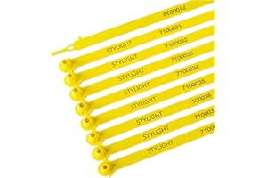 STYLIGHT 1000pcs Plastic Truck Seals, Trailer Seals, Shipping Seals, Security Seal, Tamper Evident Sequential Numbering (1000, Yellow)