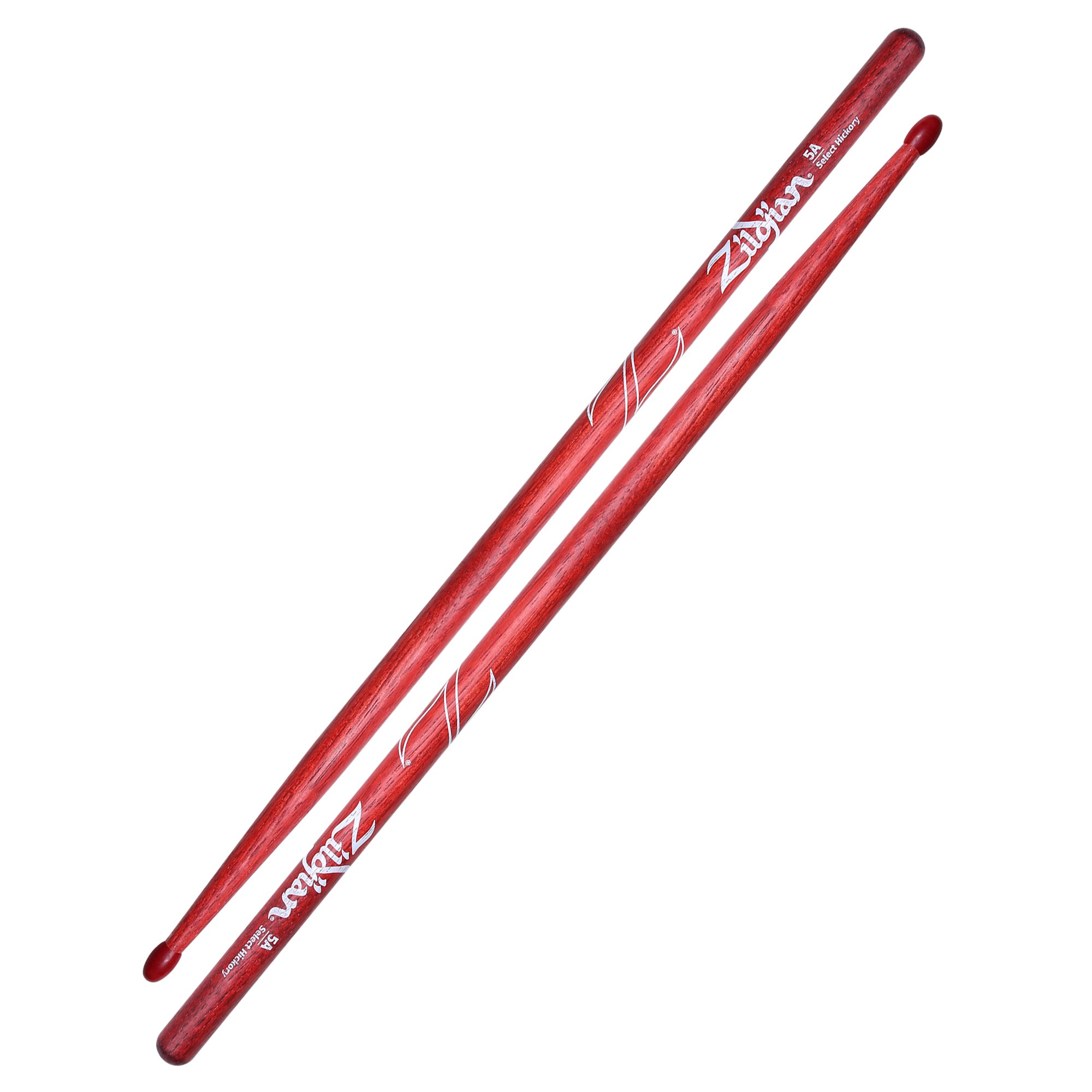 Zildjian Z5ANR 5A Hickory Drumsticks - Wood Tip - Red