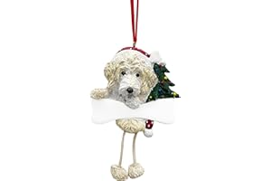 E&S PETS Labradoodle Ornament with Unique "Dangling Legs" Hand Painted and Easily Personalized Christmas Ornament