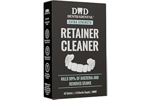 DENTRA DENTAL 42 Count Retainer Cleaner Tablets for Aligner, Mouth Guard, Night Guard and More. Cleaning Tablets for Ultrasonic Cleaners - Fresh in 3 Minutes - 1.5 Month Supply - Mint