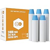 Turbo Bee 3oz Disposable Paper Cups 2400Pack, Small Bathroom Cups Bulk, Rinse Small Blue Paper Mouthwash Tumblers Perfect for Bathroom, Party, Picnic, Travel and Events