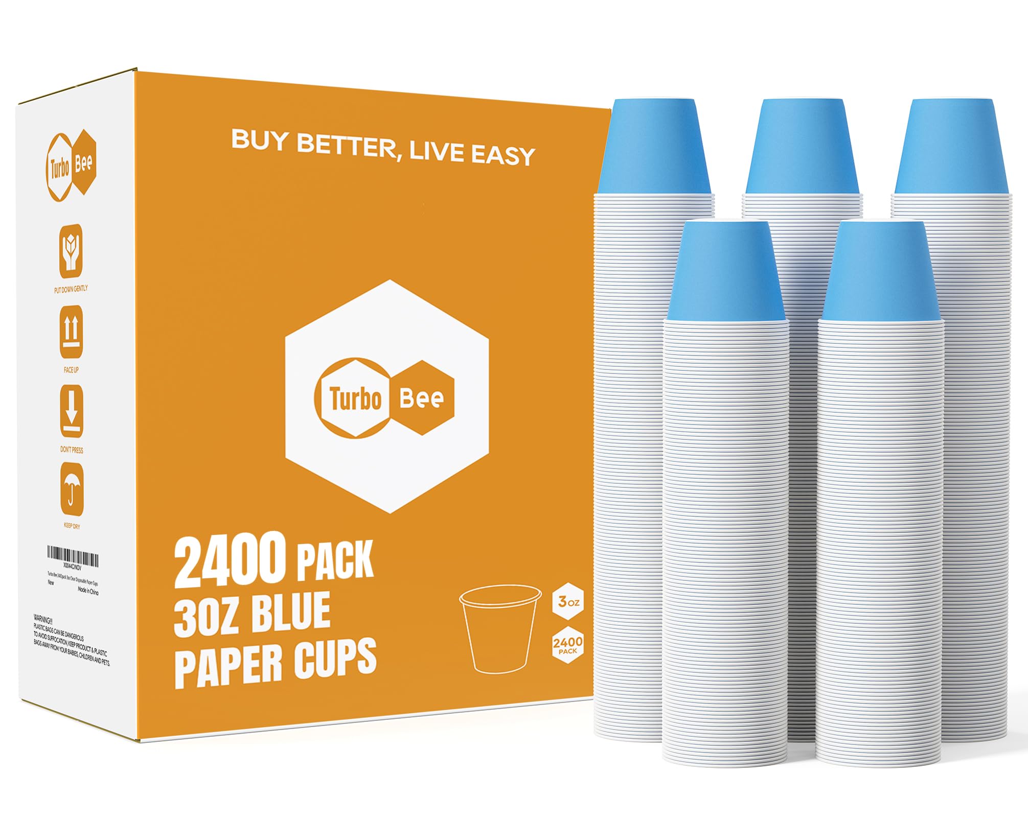 Photo 1 of 3oz Disposable Paper Cups 2400Pack, Small Bathroom Cups Bulk, Rinse Small Blue Paper Mouthwash Tumblers Perfect for Bathroom, Party, Picnic, Travel and Events