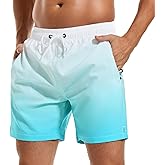 SILKWORLD Men's Swim Trunks Quick Dry Beach Shorts with Pockets