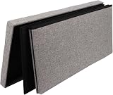 Dripex Large Folding Storage Ottoman Grey Linen 80L 76x38x38 cm view 8