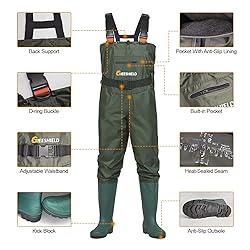 GIEESHIELD Waterproof Bootfoot Chest Waders for Men