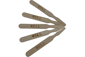 KingSeal 3.5 Inch Natural Birch Wood Steak Markers, Heat Stamped, WELL, Eco Friendly, Bulk Pack - 500 Count Per Box