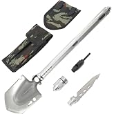 HFS(R) Folding Shovel Multi-Functional Camping Survival Tool with Carrying Bag for Digging, Trenching, Hiking, Gardening, Emergency, Outdoor Activities