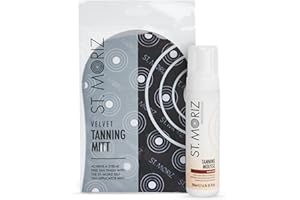 St. Moriz Professional Medium Self Tanner Mousse with Tanning Mitt Bundle - 200ml - Sunless Instant Self Tanning Foam for a Golden, Natural Looking Fake Tan - Moisturizing Aloe Vera & Vitamin E