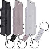 SABRE Pepper Spray Keychain, 25 Bursts of Max Police Strength OC Spray (5X Other Brands), Quick Release Key Ring For Easy Acc