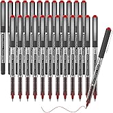 Shuttle Art RollerBall Pens, 25 Pack Red Fine Point Roller Ball Pens, 0.5mm Liquid Ink Pens for Writing Journaling Taking Notes School Office