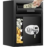 2.8 Cuft Home Safe with Drop Slot, Anti-Theft Cash Drop Safe for Business | Heavy Duty Drop Slot Safes with LCD Display, Drop Commercial Safe for Business Mail Church