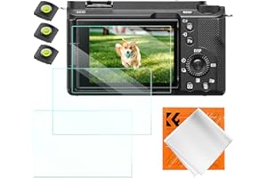 K&F Concept Screen Protector for Sony Alpha A6700 ZV-E1 A7 IV A7CII Camera Accessories 3 Pack, 0.3mm 9H Hardness Tempered Gla