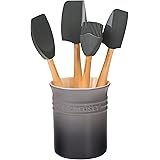 Le Creuset Silicone Craft Series Utensil Set with Stoneware Crock, 5 pc., Oyster