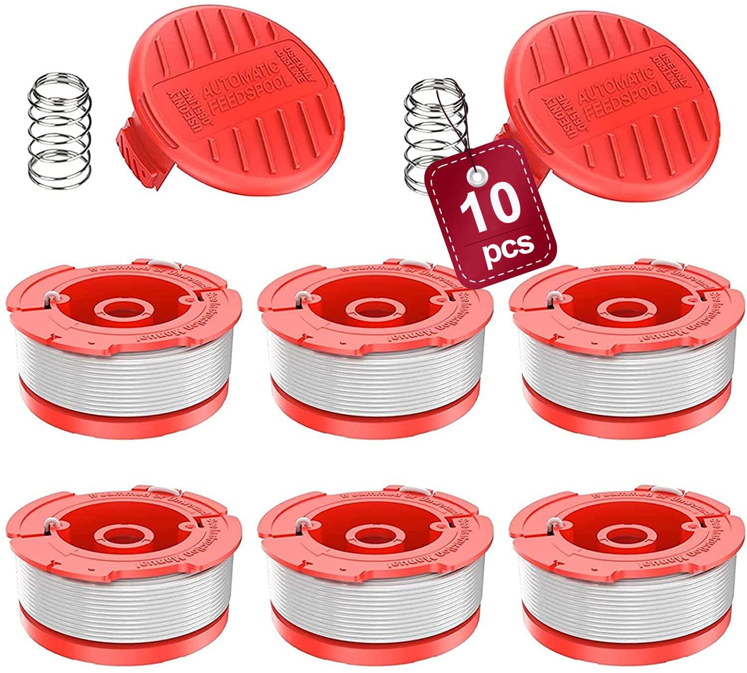 Photo 1 of 10 Pack String Trimmer Line Spool Replacement for Craftsman Weed Eater CMZST065 CMCST900 CMESTA900 CMESTE920 Grass Trimmer Auto Feed 0.065 Trimmer Line Spool Parts(6 Spools,2 Spool Caps,2 Springs)