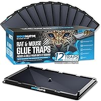MOUSINATOR Rat and Mouse Large Glue Traps, 12-Pack, Larger, Heavier with Extra-Strong Adhesive Glue Mouse Trap, Sticky Mice T