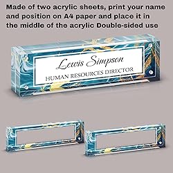 HETOOSHI Name Plate for Desk, Desk Double sided