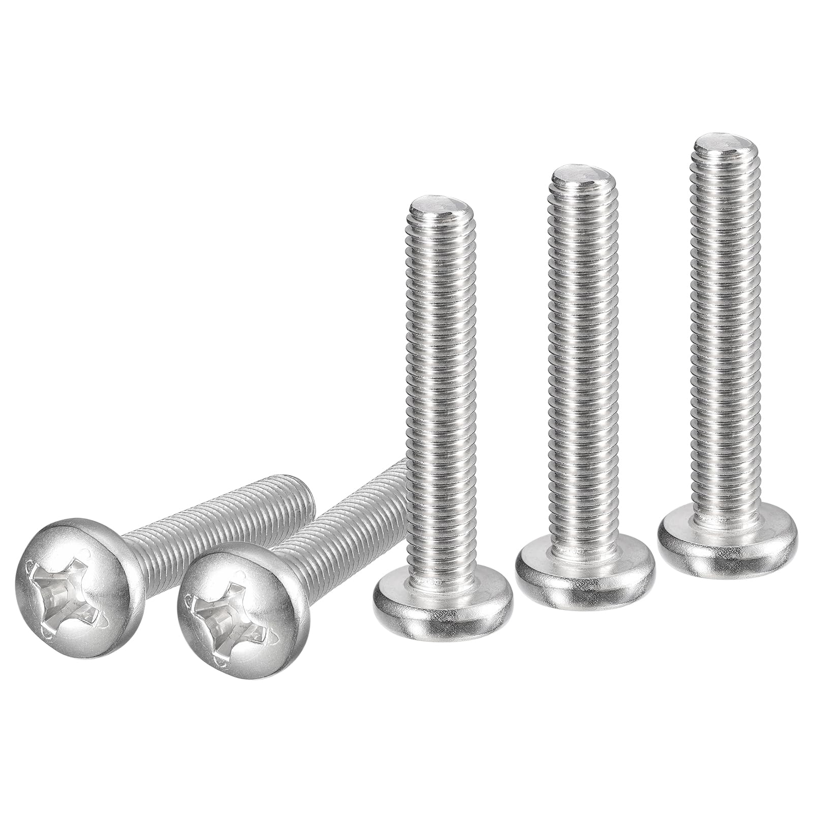 DTGN M8x45mm Pan Head Machine Screws, 25Pcs 304 Stainless Steel, Phillips Drive, Metric Coarse Full Thread, Bright Finish, Screws Bolts Kit — image 1