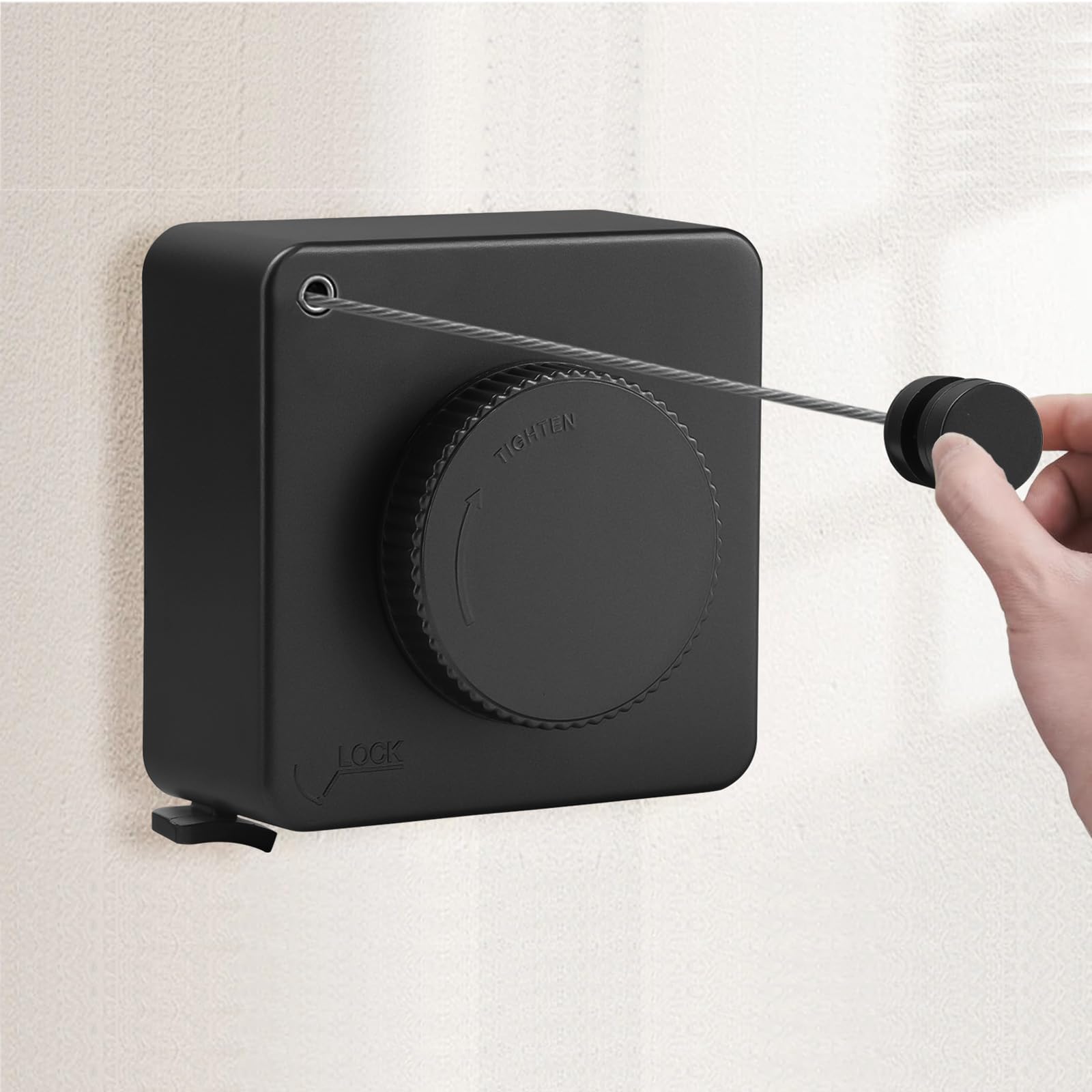 Retractable Washing Line, 15.7ft Retractable Clothes Line Indoor, Wall Mounted Clothes Line for Laundry Room, 44 lbs Maximum load capacity