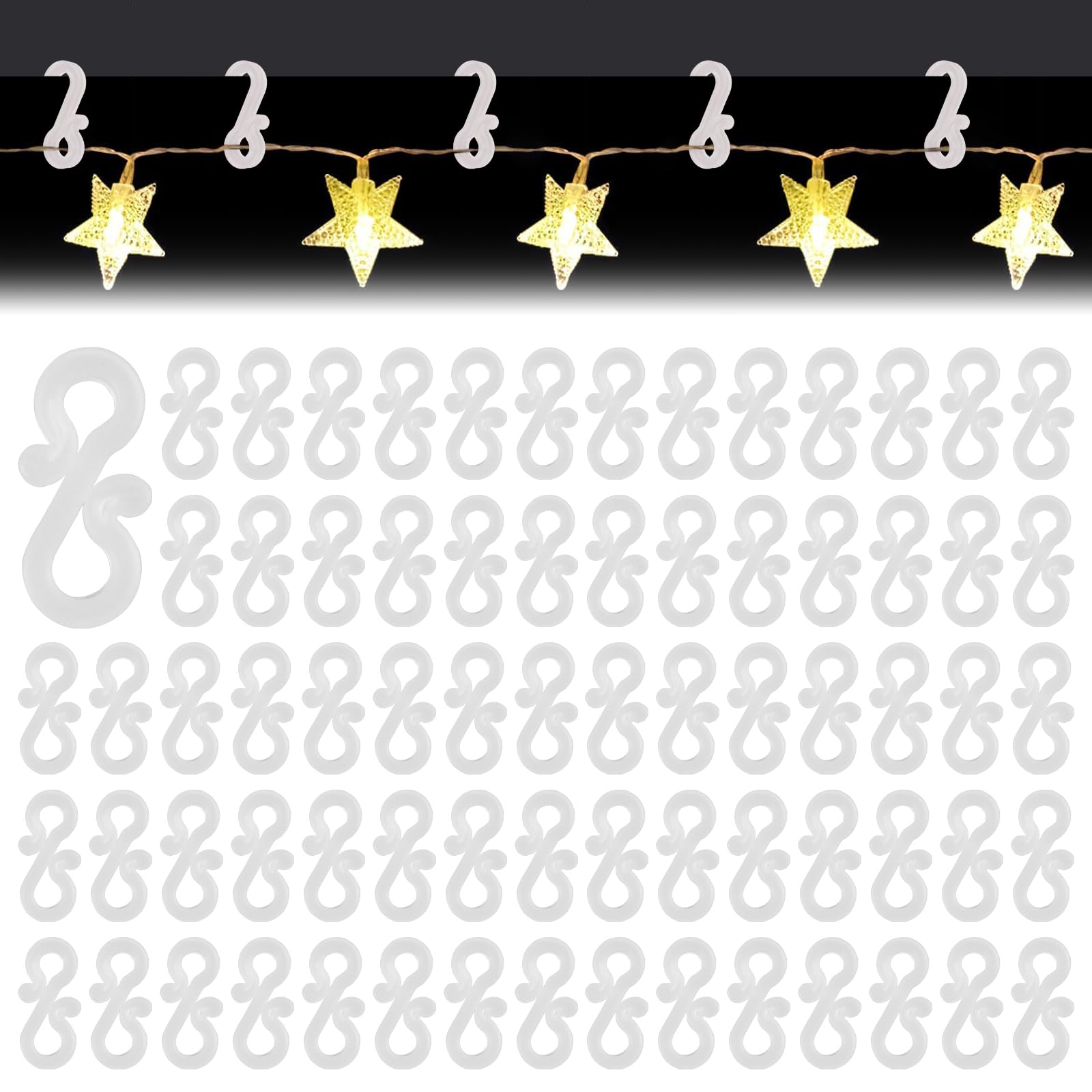 Filltown Christmas Outdoor Light Gutter Hooks - Holiday & Outdoor String Light Clips - 120 Pack