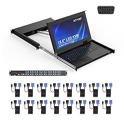 MT-VIKI 16 Port VGA KVM Console, 1U Rack Mount KVM