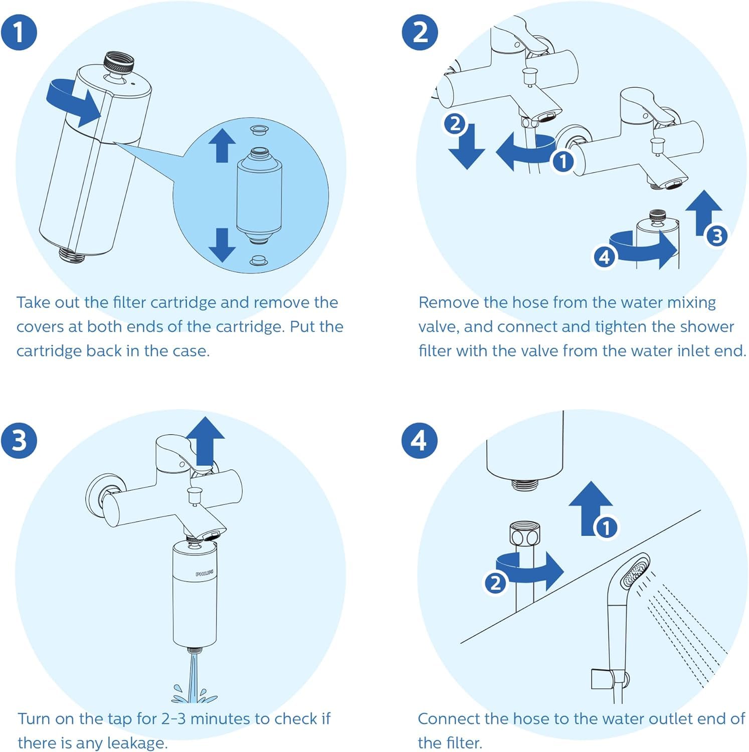 Philips Shower Filter, Water Softener for Hard Water Shower Head Filtration with Double Mesh & NSF Certified KDF Material, Reducing Chlorine/Impurities/Rust Sediments for Handheld Showerhead AWP1775CH
