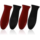 Magnitudo 4psc Silicone Hot Handle Holder, 4 Pack Premium Cast Iron Handle Cover, Heat Protecting Silicone Handle Set for Fry