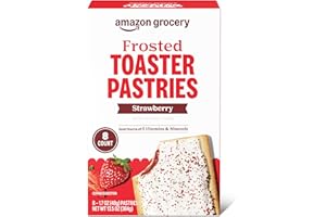 Amazon Grocery, Frosted Toaster Pastries, Strawberry, 13.5 Oz, 8 Ct (Previously Amazon Fresh, Packaging May Vary)