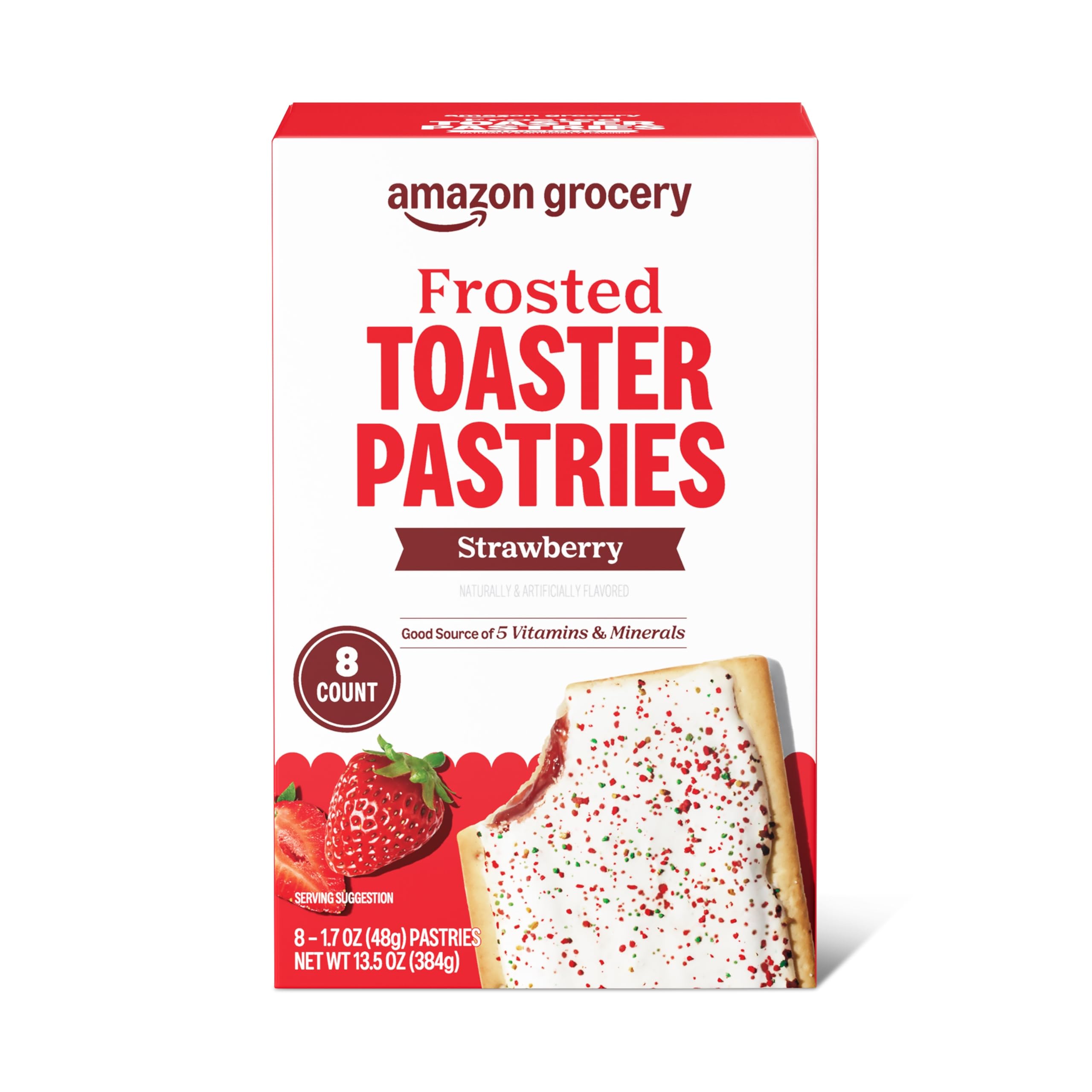 Photo 1 of ***exp date oct 2026*** Amazon Grocery, Frosted Toaster Pastries, Strawberry, 13.5 Oz, 8 Ct (Previously Amazon Fresh, Packaging May Vary)