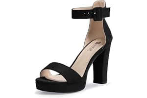 IDIFU Women's IN4 Sabrina Platform Chunky High Heels Ankle Strap Heeled Sandals Wedding Party Dress Shoes