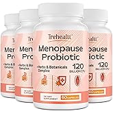 Menopause supplements for women, 120 Billion CFU Probiotic, 13-in-1 Herbs & Botanicals Complex, for Hormone Menopause, Hot Flashes, Night Sweats, Mood Swings, Sleep Disturbances, Vegan, 240 Capsules