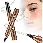 3D Microblading Eyebrow Pencil, New Waterproof Eyebrow Pencils for Women, Fine Tip Microblading Eyebrow Pen Natural Hair-Like Strokes (Dark Brown 2pc)