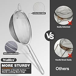 Walfos 6.3 Inch Fine Mesh Strainer, Premium
