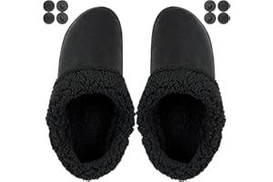 Endoto Fuzzy Liner Inserts for Crocs Clog, Replacement Warm Fur Fluffy Lining Socks for Croc(Black)