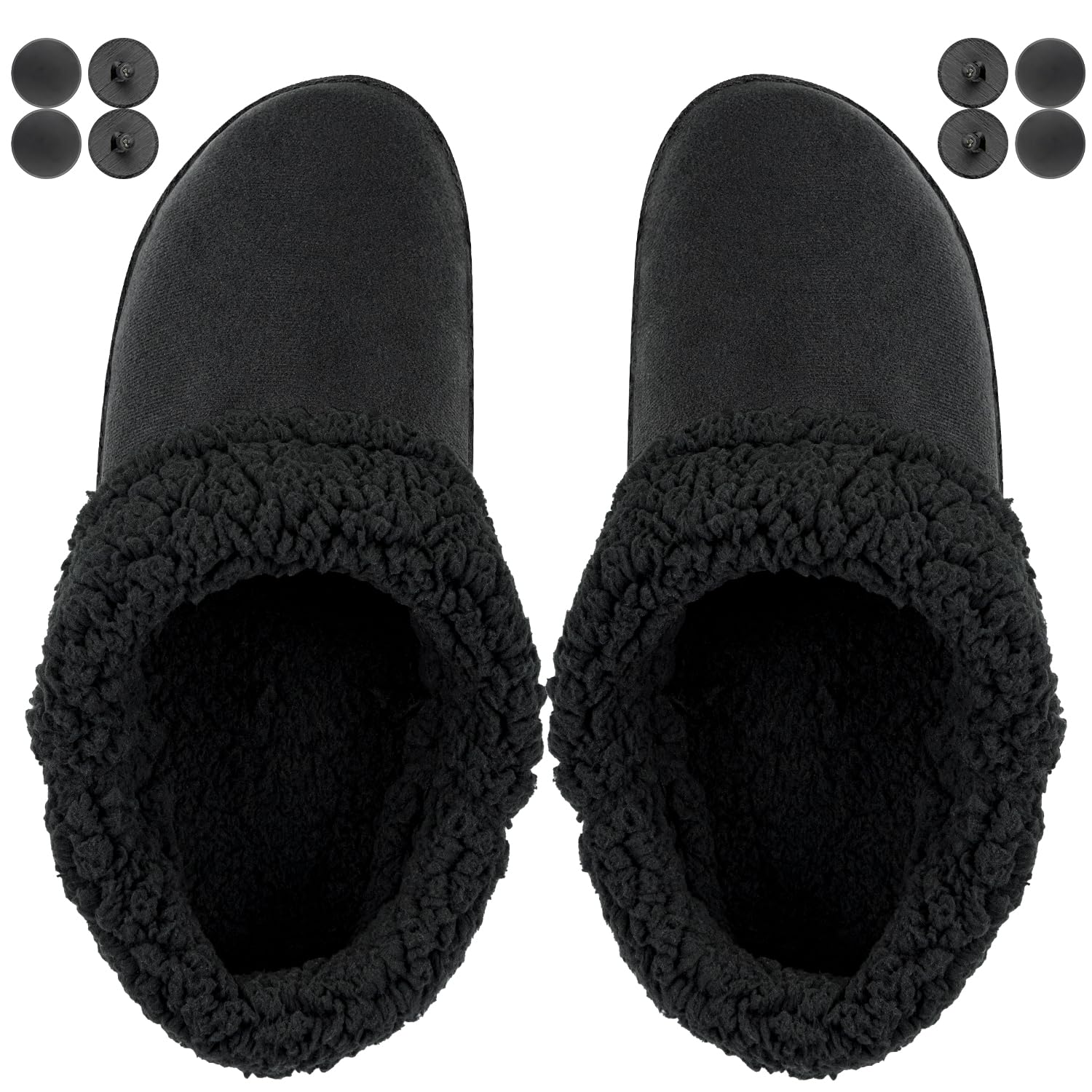 Photo 1 of Endoto Fuzzy Liner Inserts for Crocs Clog, Replacement Warm Fur Fluffy Lining Socks for Croc(Color:Black,Size:Men4/Women6)