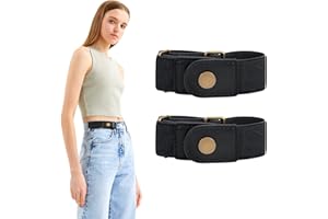 WERFORU No Buckle Stretch Belt for Women and Men Elastic Waist Belt up to 72 Inches for Jeans Pants