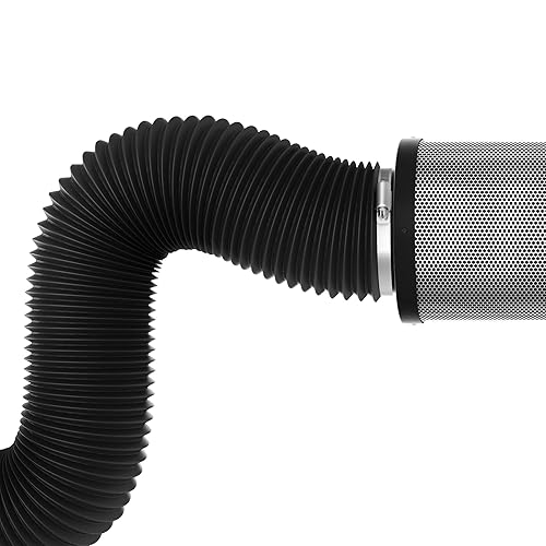 TerraBloom Flexible Inch Ducting Black Feet Flex Aluminum Duct with  Clamps – Layer HVAC Ventilation