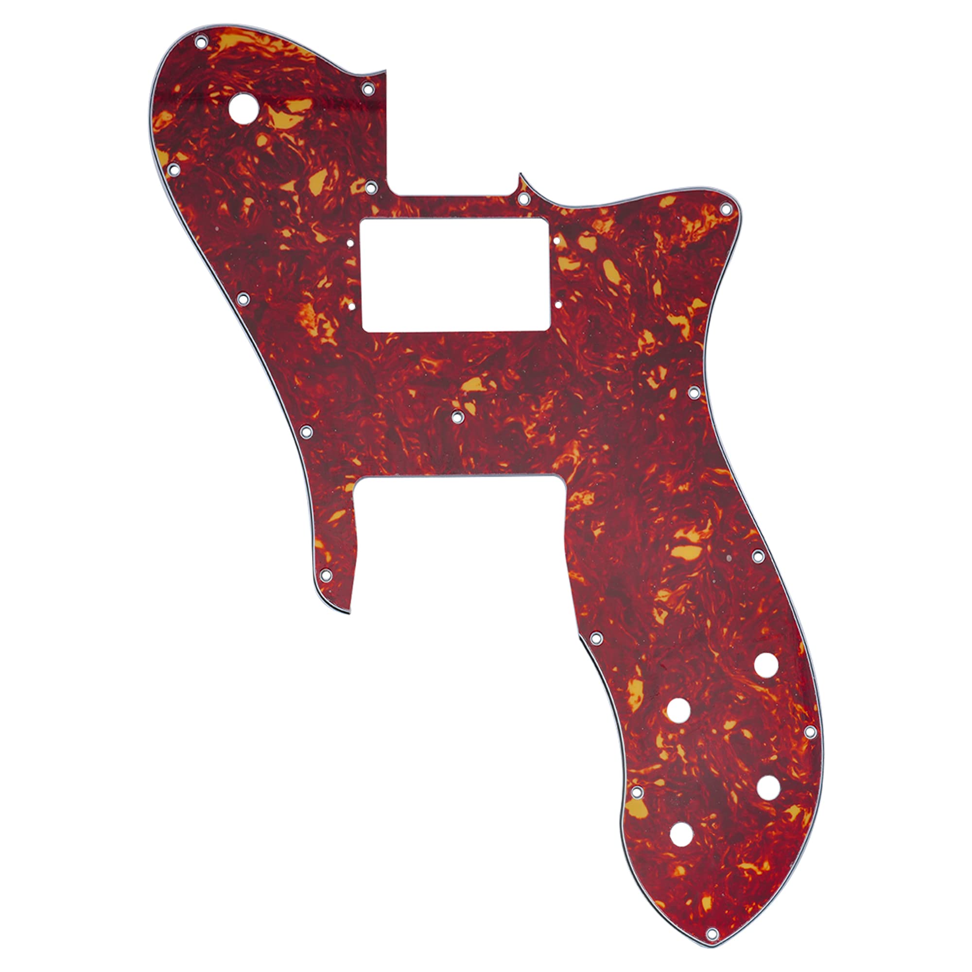 Musiclily Pro 16 Holes Wide Range Humbucker Guitar Pickguard For USA/Mexico Fender 72 Tele Custom Style Electric Guitar, 4ply Vintage Tortoise
