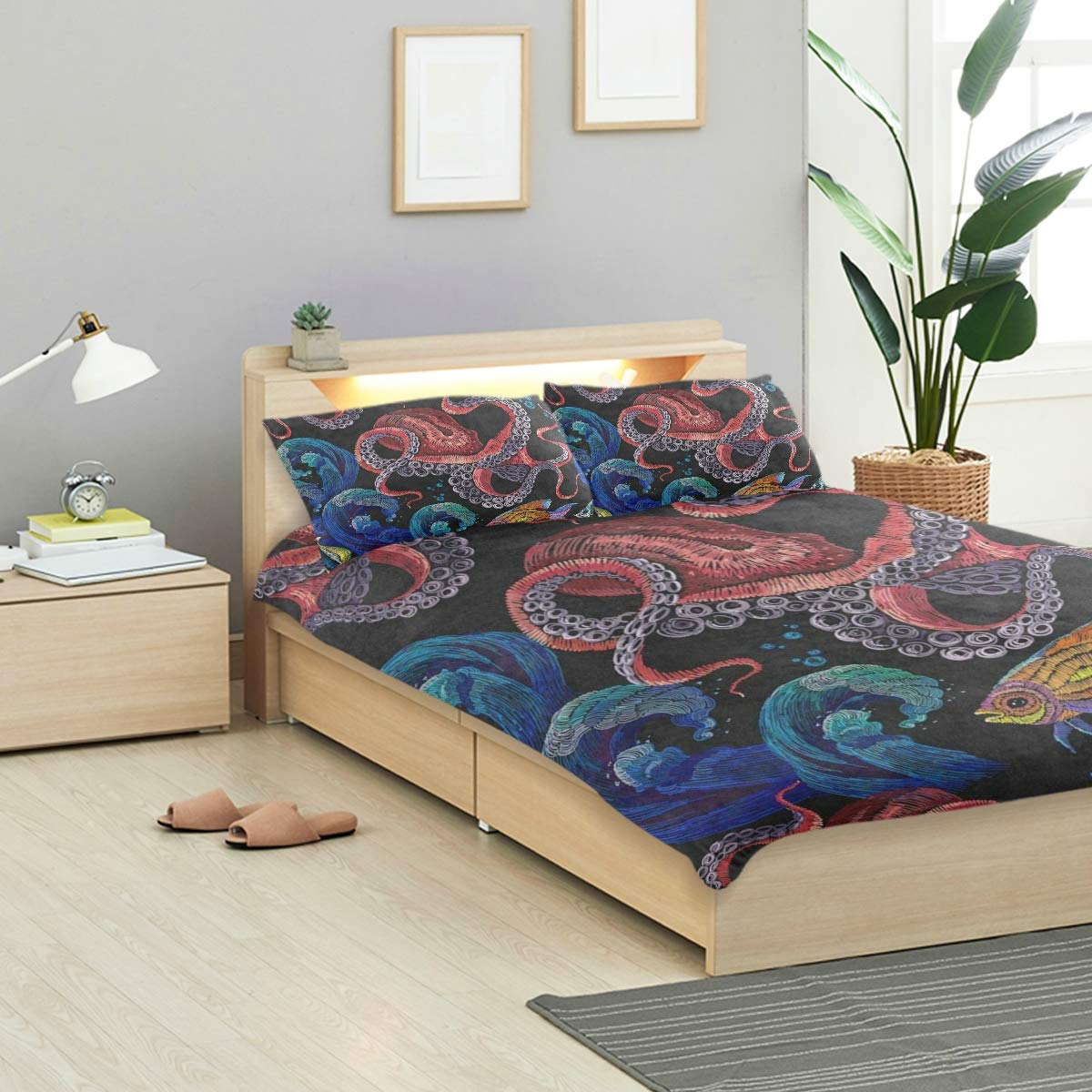 Amazon Com Ido Octopus Sea Wave Tropical Fish Kids Bedding