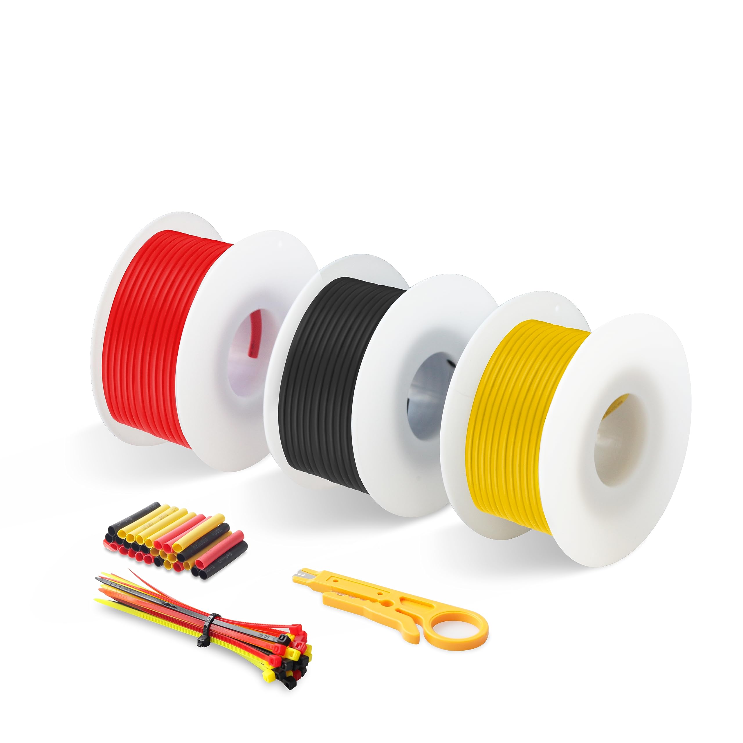 Electrical Wire,Silicone Electrical wire- 0.5mm² 20 AWG Flexible Silicone Wire(3 Color 4 Meters/13ft Each) Tinned Copper Wire Stranded Wire, Hook up Wire Kit,for DIY