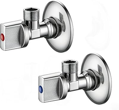 Ibergrif Angled Isolation Valves 1/2 Inch BSP Chrome Brass 2 Pack