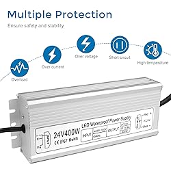 LED Driver 400W 24V Power Supply, IP67 Waterproof