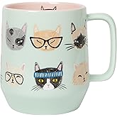 Jubilee Stoneware Mega Mug - Modern Feline Design 22 oz Capacity Reusable Cup