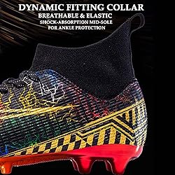 HESBITEUL Mens Soccer Cleats Football Boots Spikes